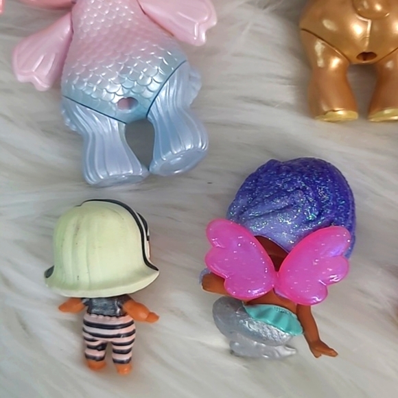 L.O.L. Surprise! Mini Doll Toy Lot Six Pieces Glitter Dog Mermaid Plastic Toys - Picture 11 of 13